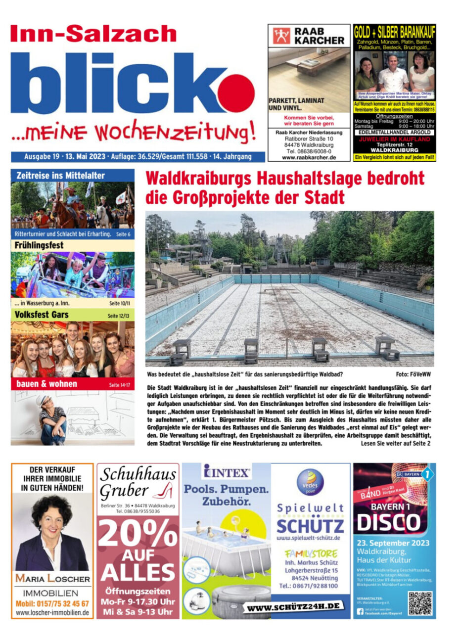 Artikel in der Wochenzeitung Inn-Salzach blick, vom 13.5.2023
